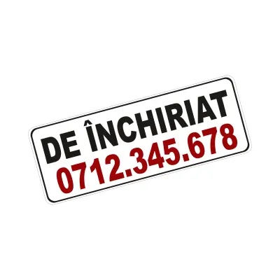 De inchiriat, autocolant, dimensiune 300x200mm, model 077
